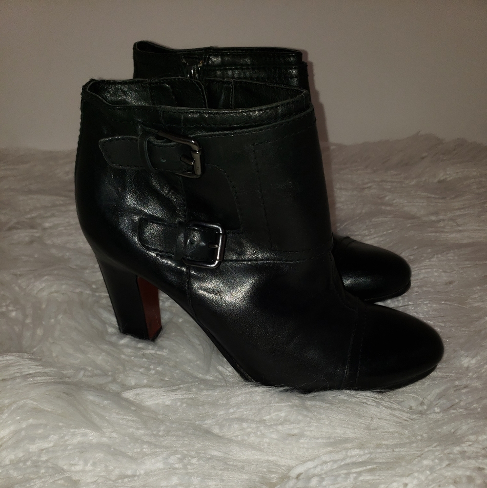 Sam Edelman Black Leather Ankle Boots Size 8.5